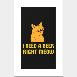 cat beer, cat drinking beer, beer cat, drinking cat, beer, cat, beer drinking gift, drinking animal Posters and Art